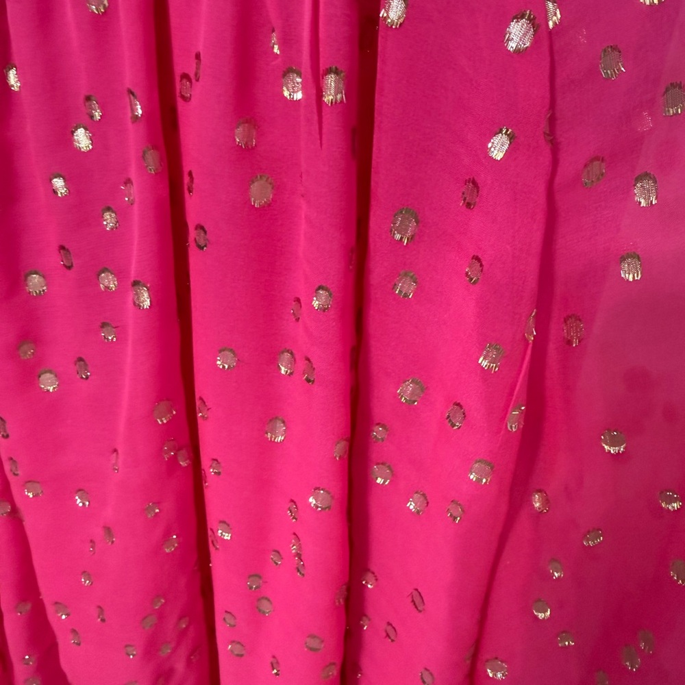 Lilly Pulitzer Hot Pink Metallic Dot Ruffle Top - Picture 5 of 5